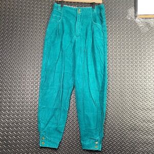 Vintage Corniche Turquoise Green Corduroy Pants Causal Wear‎ Women's Size 13